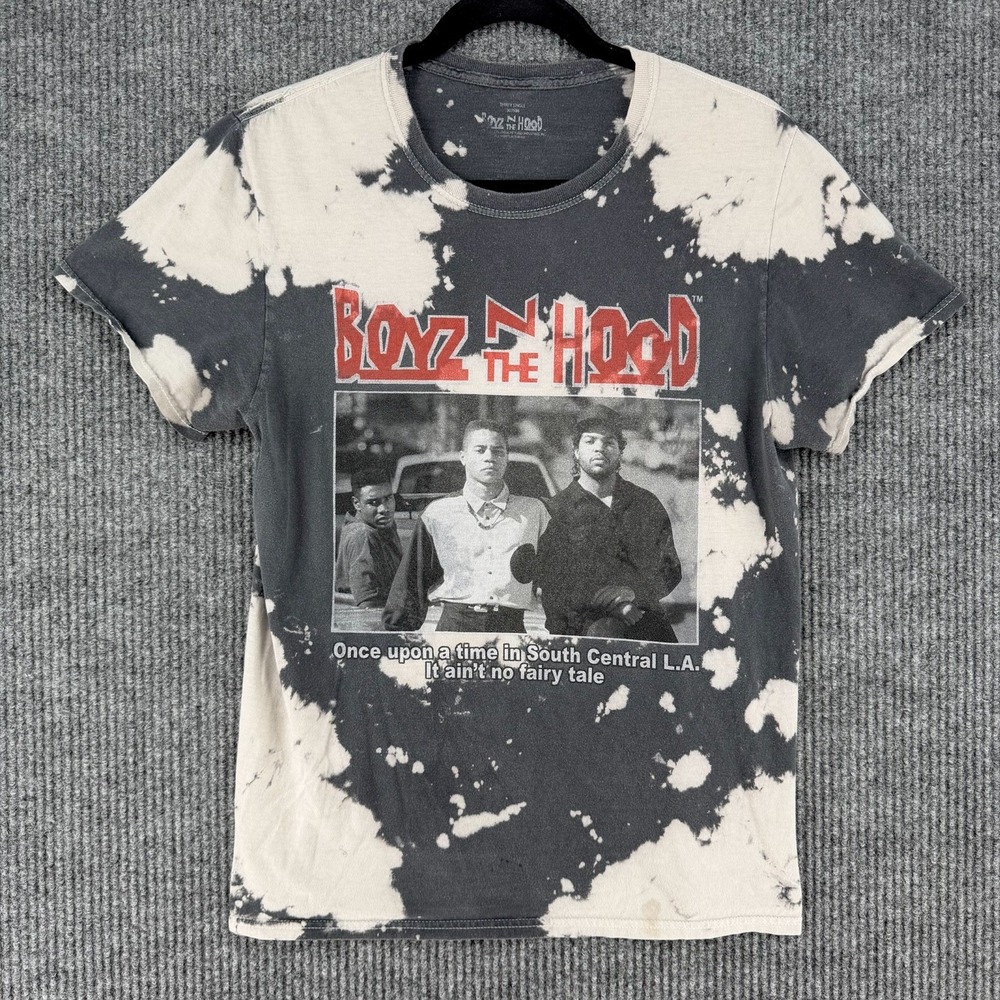 Boyz n the Hood t-shirt bleach dye movie streetwear grunge men's small faded